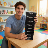 Jeu de Tour de Blocs en Bois Personnalisable avec Logo – Jeu Classique d'Empilage Montessori – Jouets Éducatifs pour Enfants, Adultes et Faveurs de Fête en Famille