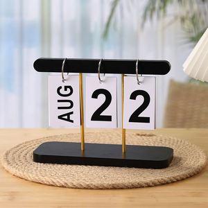 Minimalist Wooden Flip - Diy Assembly Desktop Standing Perpetual <b>Calendar</b> for Home & Office Decor - Product Image 4