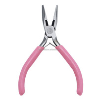 Pince à bec effilé rose en acier, faite à la main, pour bijoux, kit multifonctionnel, mini-outils de torsion et de perlage