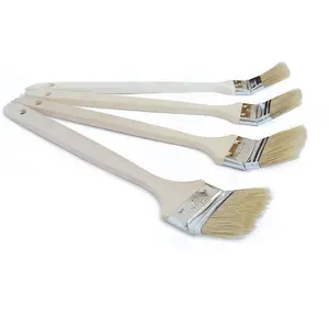 White Bristle Radiator Paint Brush With Natural Wooden Handle