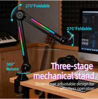 Nouveau support de microphone professionnel RGB 2026 avec bras articulé pour bureau et studio d'enregistrement