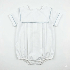 Personalisierter Baby-Jungen Klassischer Kurzarm-Strampler Monogrammierter Sommer-Baumwoll-Bodysuit für Neugeborene Großhandel - Product Image 3