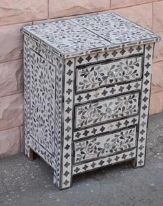 Exportateur indien de commode de rangement en os incrusté fait main de luxe pour salon, chambre à coucher et décoration intérieure à vendre - Product Image 5