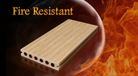 Plancher en bois synthétique gris massif WPC ignifuge extérieur résistant au feu projet de terrasse composite