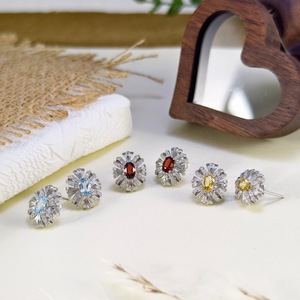 Boucles d'oreilles Vintage en argent Sterling 925, 4x6mm, coupe ovale, fleurs de Topaze bleue, pierre naturelle, bijoux élégants pour femmes - Product Image 5