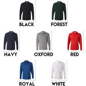 <b>Men</b> <b>Long</b> <b>Sleeve</b> Sport <b>Polo</b> <b>Shirt</b> 100 Cotton Quick Dry Knitted 437MLR - Product Image 2