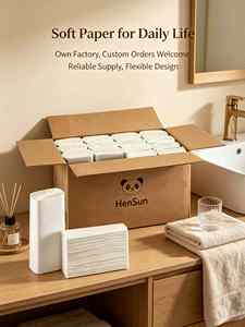Papel higiénico de pulpa de bambú de 3 capas, toallas de papel absorbentes para manos secas, papel tisú con relieve personalizado OEM - Product Image 6