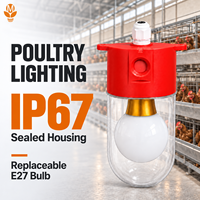 Lampe LED E27 pour volailles, 48V DC, IP67, dimmable 0-100%, remplaçable, pour élevages de poulets de chair, pondeuses et reproducteurs – Vente directe usine