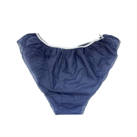 Culottes jetables non tissées pour femme, modèle triangle, en PP 30GSM, bleu foncé, avec ceinture élastique à 4 rangées