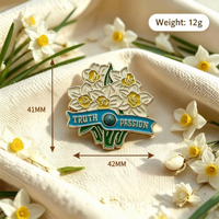 Broche personnalisée en métal Fleur de Narcisse « Vérité & Passion », Badge de revers personnalisé pour cadeau souvenir
