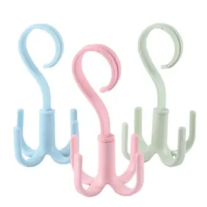 DS2855 Cintre rotatif en plastique pour serviettes, soutiens-gorge, vêtements, chaussettes, séchage de <span class=keywords><strong>linge</strong></span>, organisateur rotatif à 360 degrés avec 4 crochets - Product Image 1