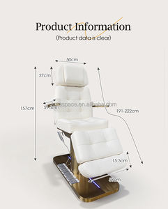 ホワイトレザーゴールドベース電気美容ベッドモダンデザイン快適なフェイシャルスパ化粧品ソファ3モーター調節可能な特徴 - Product Image 4