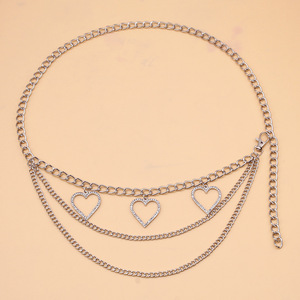 ห่วงโซ่คาดเอวแฟชั่นห่วงโซ่หลายชั้นประดับเพชรสำหรับงานปาร์ตี้ - Product Image 4