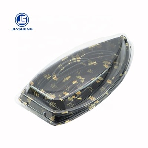 Barco de <span class=keywords><strong>Sushi</strong></span> desechable personalizado Bandeja de <span class=keywords><strong>Sushi</strong></span> con tapa Bandeja de <span class=keywords><strong>Sushi</strong></span> Contenedor de comida - Product Image 4