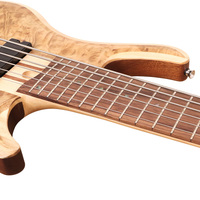 Guitare basse électrique 6 cordes faite à la main de qualité professionnelle électronique active touche en ébène haut de gamme pour le direct