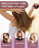 Mini lisseur de cheveux rechargeable sans fil à 3 vitesses de réglage de la température, lisseur de cheveux portable pour femmes, pour la maison et les voyages