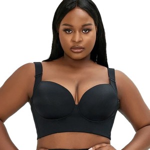 Soutien-gorge sans couture à armatures push-up anti-affaissement, dos nageur, décolleté en V profond, moulage fin, pour le sport, grande taille, bonnet 34C, prêt à expédier transfrontalier - Product Image 5