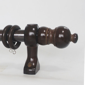 Supporto a Parete per Asta Tenda <span class=keywords><strong>in</strong></span> <span class=keywords><strong>Legno</strong></span> Singolo Piatto 28MM Marrone, Vendita Calda - Product Image 4