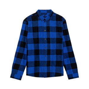 Chemises pour hommes en flanelle 100% coton, à boutons, respirantes, séchage rapide, décontractées, à manches longues, avec logo personnalisé, style streetwear classique, pour l'automne - Product Image 1