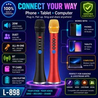 Microphone sans fil professionnel OEM d'usine pour enregistrement, karaoké et système de sonorisation de studio avec Bluetooth