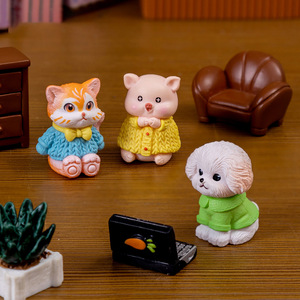 Figuras de Animales en Miniatura para Paisajes en Miniatura, Lindos Cerditos, Perros y Gatos, Regalo para Niños, Decoración para el Hogar, Adornos para Jardín de Hadas - Product Image 2