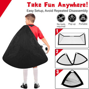 Portería de Fútbol Plegable Portátil de Acero - 6x4 pies, Equipo de Entrenamiento para Jardín, Incluye Balón de Fútbol, Tela de Objetivo para Marcar, Conos - Product Image 5