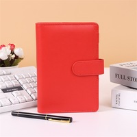 Agenda classique en PVC à couverture rigide 2020, impression personnalisée, reliure spirale, feuilles mobiles, format A6, carnet magnétique, couverture rose et noire