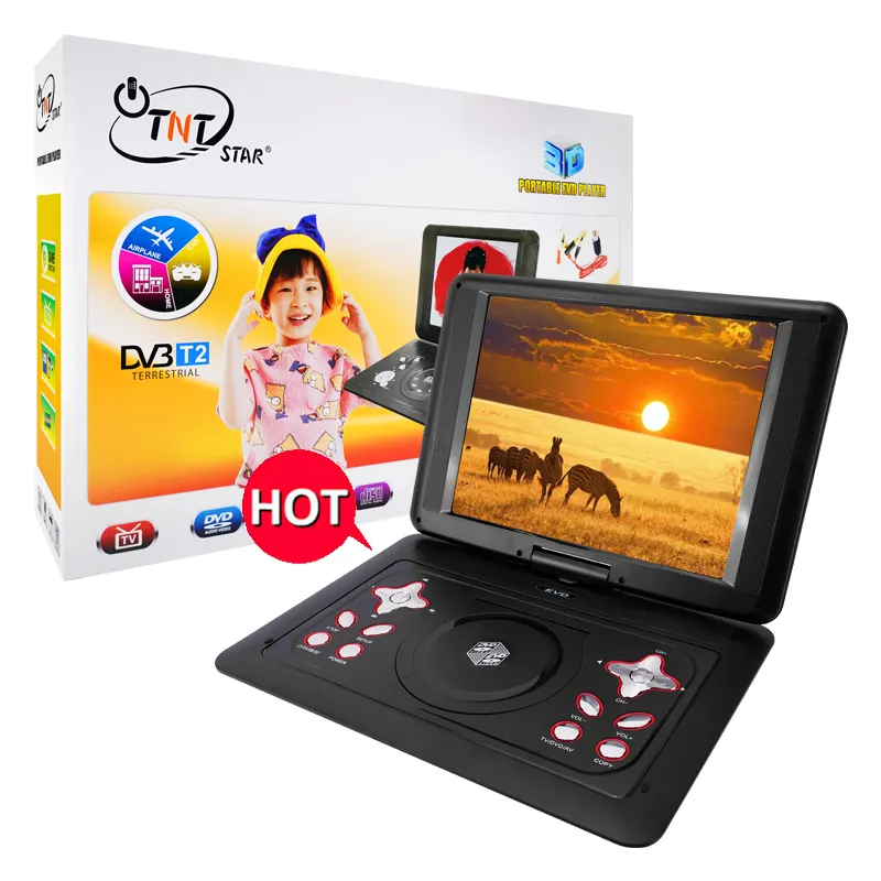 TNTSTAR TNT-298 New carel twin evd portable dvd player with support CD game