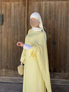 Hot-selling long-sleeved Muslim party abaya dress by Dubai women <b>pashmina</b> abaya for ramadan - Product Image 2