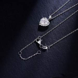 1.2 Carat Pure Silver Rhodium Plated <b>Moissanite</b> Necklace 7x7mm Exquisite Luminous Stone Chain 7mm Trendy Unisex Fashion <b>Jewelry</b> - Product Image 4
