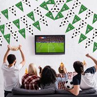 Guirlandes de fanions de football, drapeaux triangulaires en papier pour les matchs de football, les événements sportifs et les fournitures de fête d'anniversaire