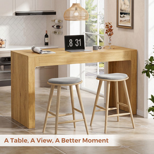 Premium Modern Commercial <b>Bar</b> Durable Wood Top Octagonal <b>Table</b> Wear-resistant High <b>Dining</b> Counter Stable Structure Restaurant - Product Image 5