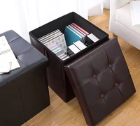 Siège en cuir pliable et confortable pouf moderne pliant banc de rangement pouf tabouret de pied poufs tabourets de rangement