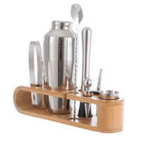 Accessoires de bar en gros, équipement français haut de gamme, ensembles de bar de 700 ml, 10 pièces, outils de bar en acier inoxydable, doseur, shaker à cocktails