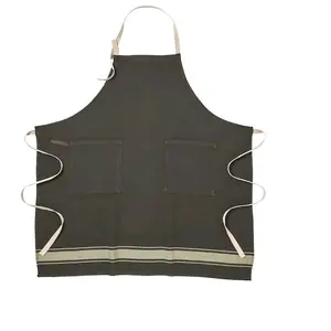 廉价围裙优质100% 有机棉GOTS认证干手无袖围裙家用烹饪工具配件