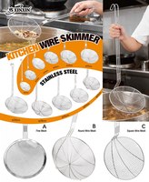 Spatula Turner Berlubang dari Baja Tahan Karat dengan Pegangan Panjang Tahan Panas untuk Menggoreng dan Memanggang.