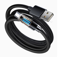 Câble de charge rapide PD 100W 5A/6A USB-C vers USB-C, câble de données Type-C avec indicateur LED, produit très vendu