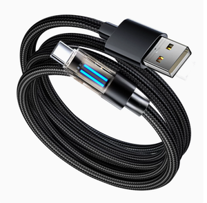 Câble de charge rapide PD 100W 5A/6A USB-C vers USB-C, câble de données Type-C avec indicateur LED, produit très vendu - Product Image 1