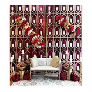 مورد حفل زفاف فاخر قوس ذهبي حامل من الفولاذ المقاوم للصدأ حامل شموع خلفية جدارية لحفل الزفاف ديكور الحفلات - Product Image 6