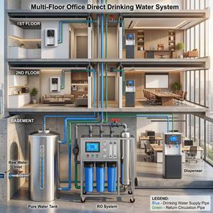 Système de filtration d'eau par osmose inverse industrielle 250 LPH, traitement de purification de l'eau avec membrane pour usage commercial et bureautique - Product Image 2