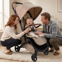 Poussette bébé Abon BS6020 légère en alliage d'aluminium, cadre en métal, pliage à une main, système de voyage, capacité de charge de 15 kg