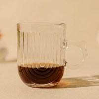 Gobelet en verre transparent de haute qualité XC, très vendu, avec poignée, pour café, thé ou jus, réutilisable pour les fêtes