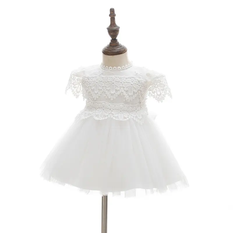 Großhandel Baby Girl Taufe Kleid Prinzessin Hochzeits feier Weiße Spitze Bestickte Kleider Baby Tauf kleider