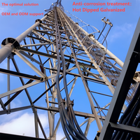 Torre Tubular Aerodinámica 5G |   Mástil de Acero de 3 Patas Galvanizado en Caliente Q355 para Antenas de Alta Carga y Enlaces de Microondas