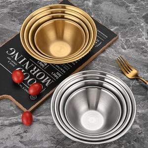 Bols à <span class=keywords><strong>salade</strong></span> en acier inoxydable doré argenté, bols à dessert en métal, bols coréens pour soupe, riz, nouilles, ramen, vaisselle de cuisine, récipients alimentaires - Product Image 5
