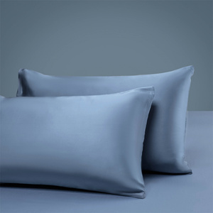 Skin-friendly and Comfortable 50% Lyocell 50% Microfiber Blended <strong>Pillow</strong> Cover Plain <strong>Navy</strong> Blue Single Pillowcase Bedding - Product Image 2