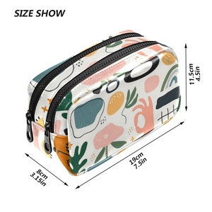 Wholesale Custom Print Pencil Bag Portable Cosmetic Pouch Bag Custom Quilted <b>Makeup</b> Bag for Travel - Product Image 3