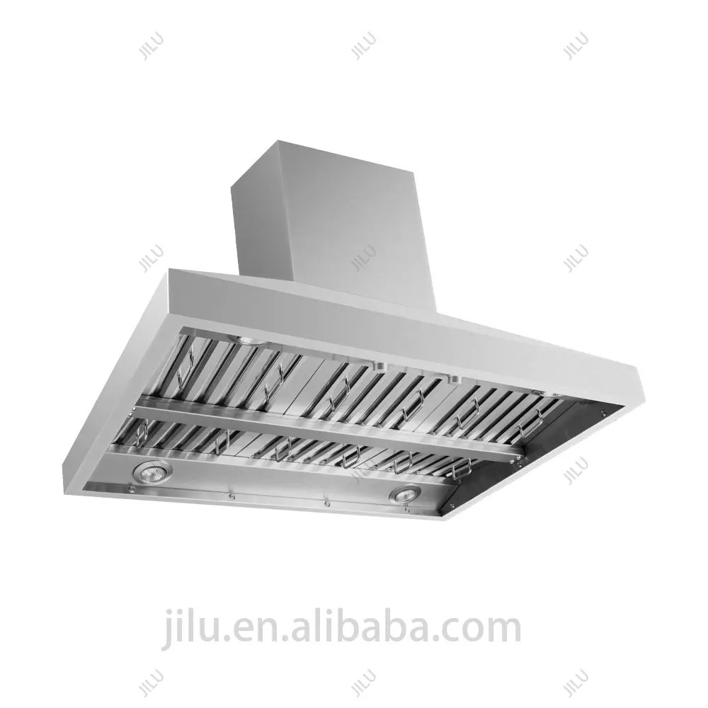 Commercial Kitchen 4-Speed BBQ Range Hoods with Twin Motors Stainless Steel ETL Approved Low Noise for Household Use