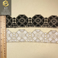 LEIXUSI 5,5 cm Dentelle bicolore à rayures noires, broderie fil doré pour accessoires de décoration de vêtements, vente en gros