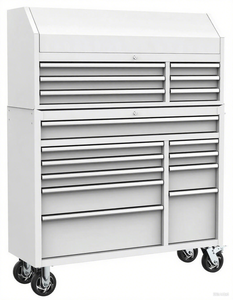 LIBENLI All'Ingrosso Cassettiera Superiore Portautensili e Armadietto Mobile con 16 Cassetti 52" X 18" Bianco - Product Image 1